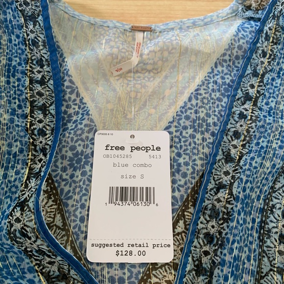 NWT Free People Small Aliyah Tunic Blue Purple - Picture 6 of 7